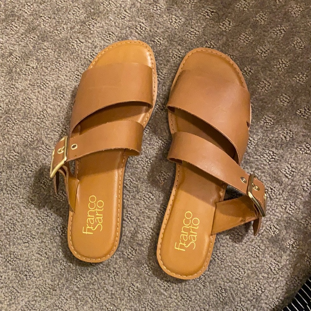 Franco Sarto brown slides